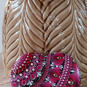 10 cm-es valentin-nap ihlette szív alakú mandalakő - otthon & életmód - dekoráció - spiritualitás - mandala - Meska.hu