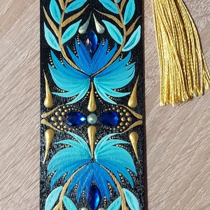 Kézzel festett mandalás könyvjelző óceános színvilággal - Meska.hu