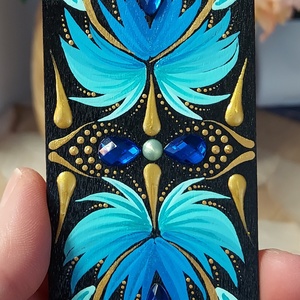 Kézzel festett mandalás könyvjelző óceános színvilággal - otthon & életmód - dekoráció - spiritualitás - mandala - Meska.hu