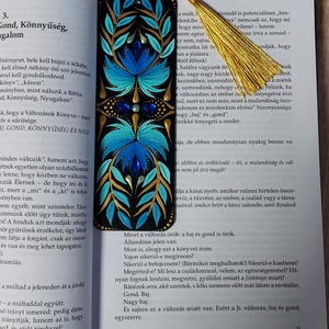 Kézzel festett mandalás könyvjelző óceános színvilággal - otthon & életmód - dekoráció - spiritualitás - mandala - Meska.hu