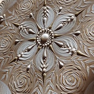 25 cm-es fehéres-bézses rózsás kis mandala - otthon & életmód - dekoráció - spiritualitás - mandala - Meska.hu