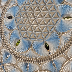 50 cm-es kékes Élet virága mandala - otthon & életmód - dekoráció - spiritualitás - mandala - Meska.hu