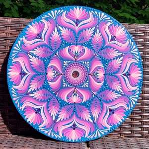 38 cm-es Mystic Garden mandala, Otthon & Életmód, Dekoráció, Spiritualitás, Mandala, Festészet, Festett tárgyak, MESKA