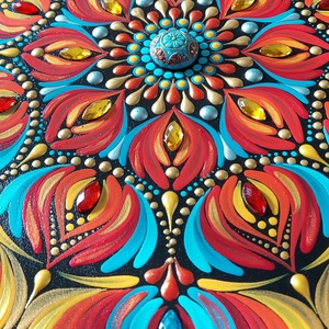 25 cm-es vibráló élénk színű kis mandala - otthon & életmód - dekoráció - spiritualitás - mandala - Meska.hu