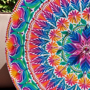 55 cm-es Varázslatos kert mandala vibráló szivárvány színekkel - otthon & életmód - dekoráció - spiritualitás - mandala - Meska.hu