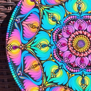 38 cm-es vibráló szivárvány mandala - otthon & életmód - dekoráció - spiritualitás - mandala - Meska.hu