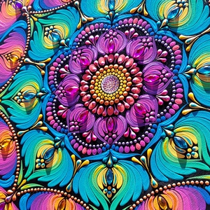 38 cm-es vibráló szivárvány mandala - otthon & életmód - dekoráció - spiritualitás - mandala - Meska.hu