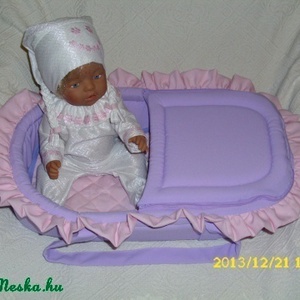 Fodros fedeles mózeskosár 40-48 cm játék babákhoz - Meska.hu