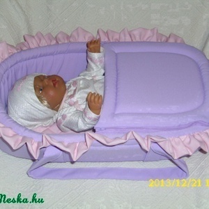Fodros fedeles mózeskosár 40-48 cm játék babákhoz -  - Meska.hu