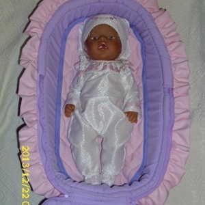 Fodros fedeles mózeskosár 40-48 cm játék babákhoz -  - Meska.hu