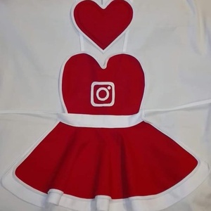 Csajos Instagram kötény hölgyeknek like kesztyűvel, névre szólóan -  - Meska.hu