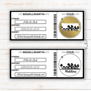 Kaparós képeslap, utazás, beszállókártya, ajándék átadás, élményajándék, repülőjegy, repjegy - karácsony - karácsonyi ajándékozás - karácsonyi képeslap, üdvözlőlap, ajándékkísérő - Meska.hu