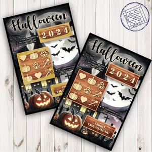 Halloween kaparós sorsjegy, keresztszülő felkérő, viaszpecséttel zárható borítékkal, egyedi, felkérő sorsjegy, Otthon & Életmód, Papír, írószer, Ajándékozás kellékei, Ajándék sorsjegy, Fotó, grafika, rajz, illusztráció, MESKA