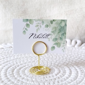 Zöld növényes esküvői ültető kártya, névkártya, névtábla, vendég kártya, asztalkártya, egyedi ültető, esküvői kellék, Esküvő, Meghívó & Kártya, Ültetési rend, Fotó, grafika, rajz, illusztráció, MESKA