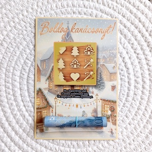 Kaparós karácsonyi sorsjegy pénznyereménnyel, pénzátadó, ajándék átadására, sorsjegy, egyedi - Meska.hu