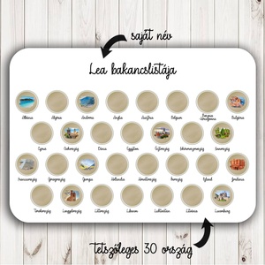 Egyedi kaparós bakancslista névvel ellátva, 30 választható országgal, Karácsony, Adventi díszek, Adventi naptár, Fotó, grafika, rajz, illusztráció, MESKA