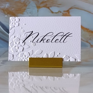 Dombornyomott, esküvői, növényes ültetőkártya, greenery névtábla, ültetőkártya, domborított, levelek, növények, Esküvő, Meghívó & Kártya, Ültetési rend, Fotó, grafika, rajz, illusztráció, MESKA