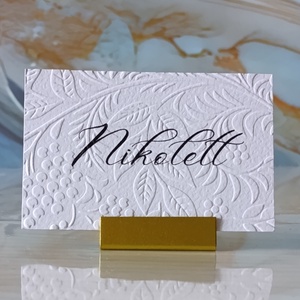 Dombornyomott, esküvői, növényes ültetőkártya, greenery névtábla, ültetőkártya, domborított, levelek, növények, Esküvő, Meghívó & Kártya, Ültetési rend, Fotó, grafika, rajz, illusztráció, MESKA