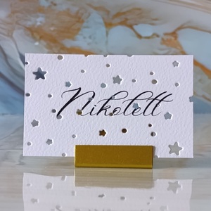 Dombornyomott, esküvői, csillagképes ültetőkártya, csillagos névtábla, ültetőkártya, domborított, csillagok, égbolt, Esküvő, Meghívó & Kártya, Ültetési rend, Fotó, grafika, rajz, illusztráció, MESKA