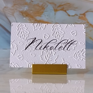 Dombornyomott, esküvői, őszi leveles ültetőkártya, névtábla, ültetőkártya, domborított, ősz, levelek, hulló levelek, Esküvő, Meghívó & Kártya, Ültetési rend, Fotó, grafika, rajz, illusztráció, MESKA