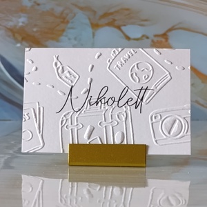 Dombornyomott, esküvői, utazó ültetőkártya, névtábla, ültetőkártya, domborított, utazás, utazó, utazók, utazási téma, Esküvő, Meghívó & Kártya, Ültetési rend, Fotó, grafika, rajz, illusztráció, MESKA