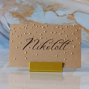 Dombornyomott, esküvői, pöttyös ültetőkártya, névtábla, ültetőkártya, domborított, dombornyomott, pöttyök, Esküvő, Meghívó & Kártya, Ültetési rend, Fotó, grafika, rajz, illusztráció, MESKA