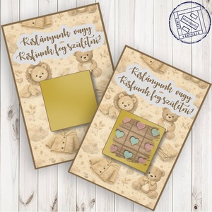 Kisfiú vagy kislány születik? Gender Reveal kaparós kártya, babaváró, babaváró buli, gender reveal party, Baba - mama, Babaemlékek, Bababejelentők, Fotó, grafika, rajz, illusztráció, MESKA