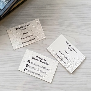 Dombornyomott névjegykártya - otthon & életmód - papír, írószer - névjegykártya - Meska.hu
