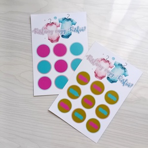 Kisfiú vagy kislány születik? Gender Reveal kaparós kártya, babaváró, babaváró buli, gender reveal party - baba - mama - babaemlékek - bababejelentők - Meska.hu