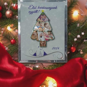 Karácsonyi tükrös szélű fotóüveg, Karácsony, Karácsonyi lakásdekoráció, Ünnepi asztaldekoráció, Fotó, grafika, rajz, illusztráció, MESKA