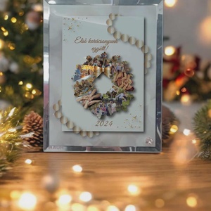 Karácsonyi tükrös szélű fotóüveg, Karácsony, Karácsonyi lakásdekoráció, Ünnepi asztaldekoráció, Fotó, grafika, rajz, illusztráció, MESKA