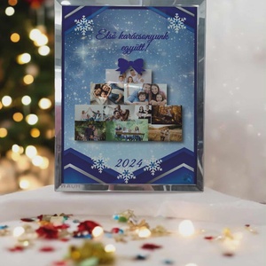 Karácsonyi tükrös szélű fotóüveg, Karácsony, Karácsonyi lakásdekoráció, Ünnepi asztaldekoráció, Fotó, grafika, rajz, illusztráció, MESKA