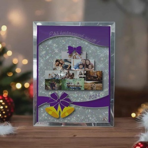 Karácsonyi tükrös szélű fotóüveg, Karácsony, Karácsonyi lakásdekoráció, Ünnepi asztaldekoráció, Fotó, grafika, rajz, illusztráció, MESKA