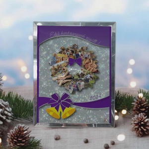 Karácsonyi tükrös szélű fotóüveg, Karácsony, Karácsonyi lakásdekoráció, Ünnepi asztaldekoráció, Fotó, grafika, rajz, illusztráció, MESKA