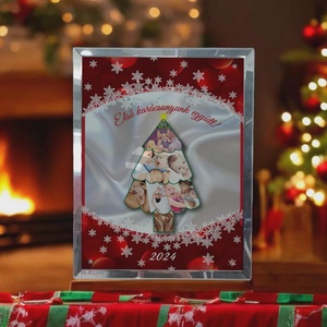 Karácsonyi tükrös szélű fotóüveg, Karácsony, Karácsonyi lakásdekoráció, Ünnepi asztaldekoráció, Fotó, grafika, rajz, illusztráció, MESKA