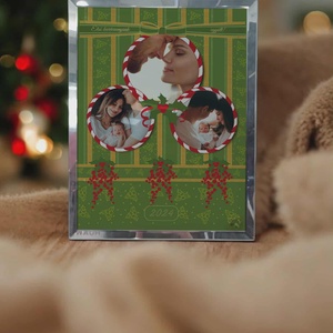 Karácsonyi tükrös szélű fotóüveg, Karácsony, Karácsonyi lakásdekoráció, Ünnepi asztaldekoráció, Fotó, grafika, rajz, illusztráció, MESKA