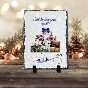 Karácsonyi saját fényképes fotókő , Otthon & Életmód, Dekoráció, Asztal és polc dekoráció, Asztaldísz, , MESKA