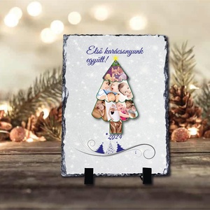 Karácsonyi saját fényképes fotókő , Otthon & Életmód, Dekoráció, Asztal és polc dekoráció, Asztaldísz, , MESKA