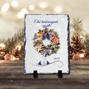 Karácsonyi saját fényképes fotókő , Otthon & Életmód, Dekoráció, Asztal és polc dekoráció, Asztaldísz, , MESKA