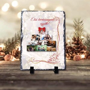 Karácsonyi saját fényképes fotókő , Otthon & Életmód, Dekoráció, Asztal és polc dekoráció, Asztaldísz, , MESKA
