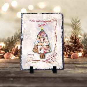 Karácsonyi saját fényképes fotókő , Otthon & Életmód, Dekoráció, Asztal és polc dekoráció, Asztaldísz, , MESKA