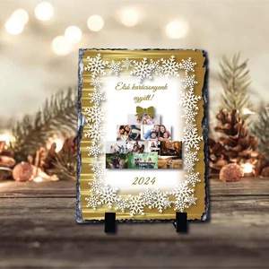 Karácsonyi saját fényképes fotókő , Otthon & Életmód, Dekoráció, Asztal és polc dekoráció, Asztaldísz, , MESKA