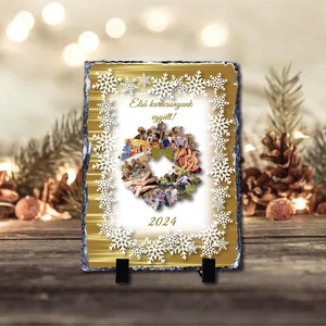 Karácsonyi saját fényképes fotókő , Otthon & Életmód, Dekoráció, Asztal és polc dekoráció, Asztaldísz, , MESKA