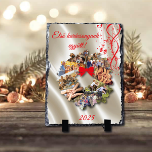 Karácsonyi saját fényképes fotókő , Otthon & Életmód, Dekoráció, Asztal és polc dekoráció, Asztaldísz, , MESKA