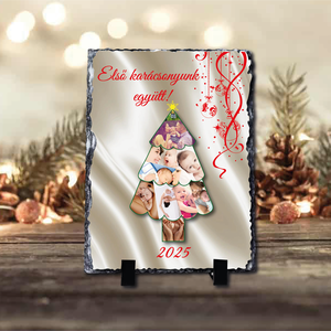 Karácsonyi saját fényképes fotókő , Otthon & Életmód, Dekoráció, Asztal és polc dekoráció, Asztaldísz, , MESKA