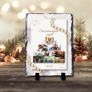Karácsonyi saját fényképes fotókő , Otthon & Életmód, Dekoráció, Asztal és polc dekoráció, Asztaldísz, , MESKA