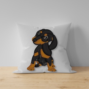 Tacskó kutyás ovis párna , Otthon & Életmód, Lakástextil, Párna & Párnahuzat, Fotó, grafika, rajz, illusztráció, MESKA