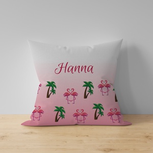  Flamingós, pálmafás párna  - Meska.hu