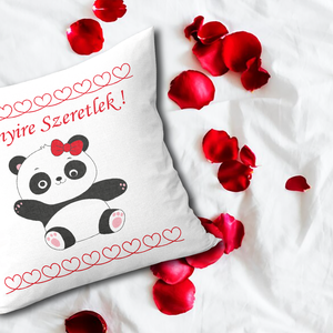  Ennyire szeretlek  pandalány esküvői párna , Otthon & Életmód, Lakástextil, Párna & Párnahuzat, Fotó, grafika, rajz, illusztráció, MESKA