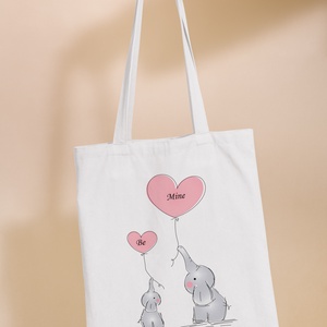 Be mine szives elefántos női vászontáska - táska & tok - bevásárlás & shopper táska - shopper, textiltáska, szatyor - Meska.hu